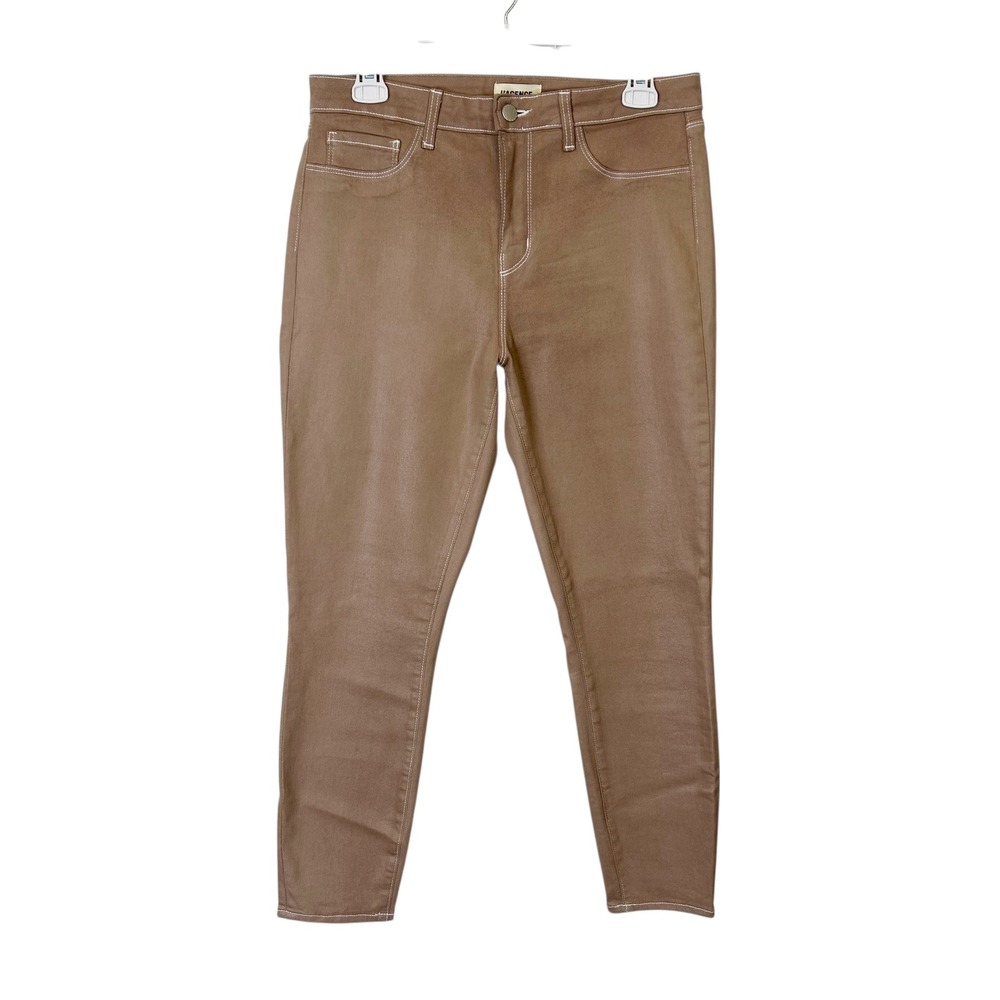 L'Agence Margot‎ High Rise Skinny Jeans Women's Size 30 Toffee Brown Coated